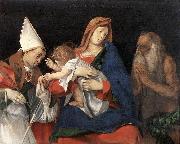Lorenzo Lotto Madonna and Child with St Ignatius of Antioch and St Onophrius oil painting